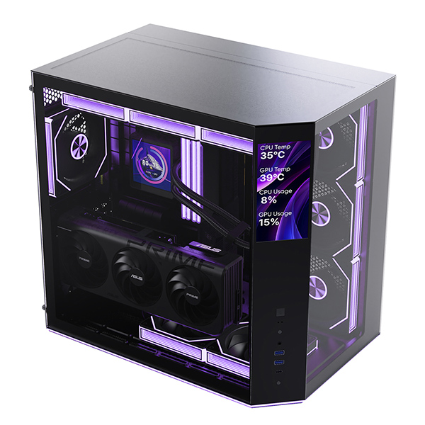 앱코 UD51L 엑시드 LCD 강화유리 ARGB BTF (블랙)_이미지