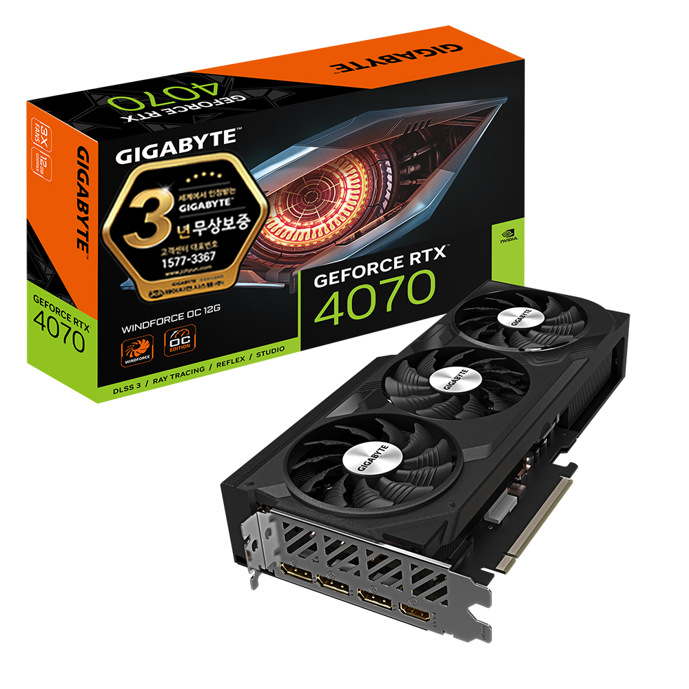 GIGABYTE 지포스 RTX 4070 WINDFORCE OC D6X 12GB 제이씨현_이미지