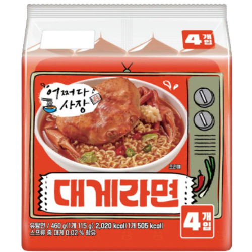 씨제이이엔엠 어쩌다사장 대게라면 115g (4개)_이미지