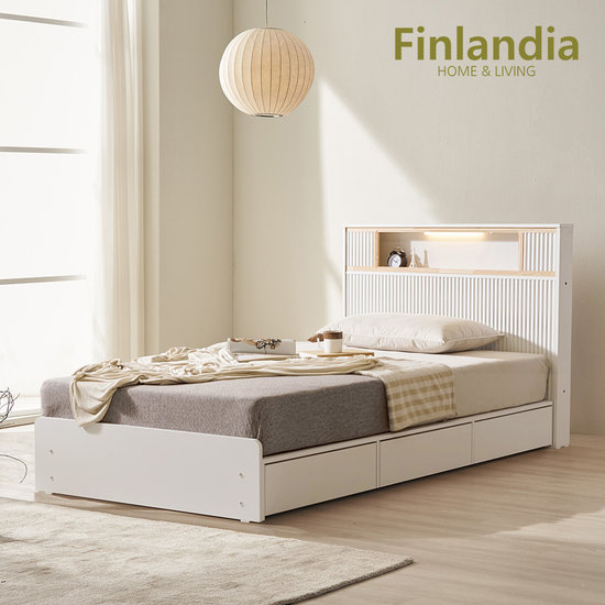 핀란디아 리안 수납 LED침대 SS (독립스프링)