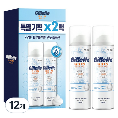 질레트 스킨텍 쉐이빙폼 245g (12개)_이미지