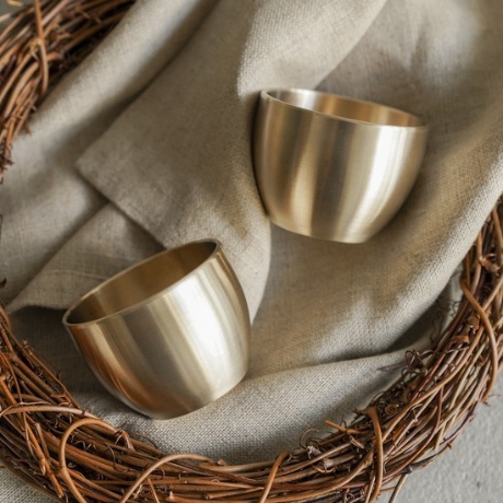 죽전도예 놋담 방짜유기 별빛 술잔 (2개)_이미지