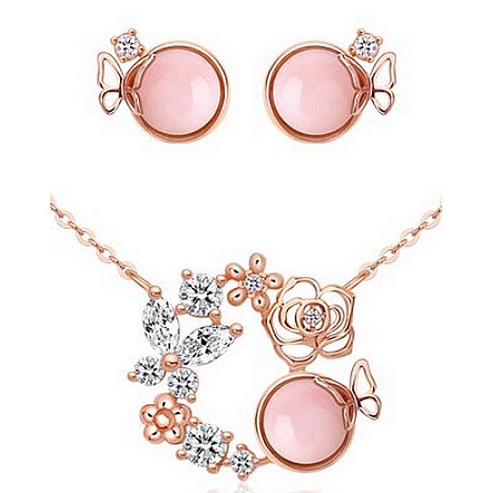 골드팡 14K 천연 핑크오팔 탄생화 목걸이 귀걸이 세트이미지입니다. 누르면 해당 게시물로 새창이동합니다.