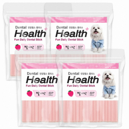 엠엔비물산 덴탈헬스플러스 딸기맛 250g (50p) (4개)_이미지