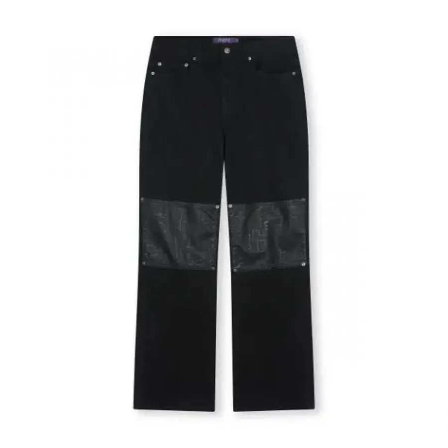 �����ؽ������۴� �񽽷ο� û���� DOUBLE KNEE FLARE JEANS FADE BLACK 208571