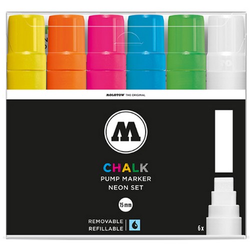 모로토우 초크 펌프 마커 15mm 네온 세트 (6색)_이미지