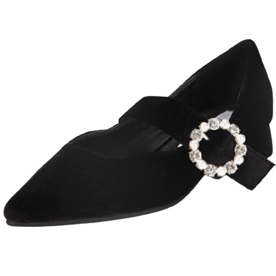 바바라 벨벳 큐빅포인트 메리제인 플랫 DIE540BK_이미지