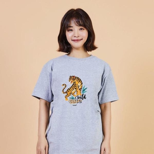 키밍 호랑이 와일드 남자라운드티 여름면티 포인트티 W6DA414