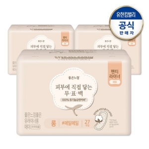 좋은느낌 피부에 직접 닿는 무표백 라이너 롱 27개 (3팩(81개))_이미지