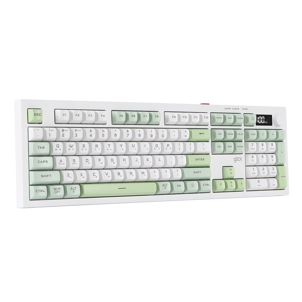 지클릭커 OFFICEPRO WK50 사일런스 M RGB 풀윤활 무소음 방수 무선 블루투스 LCD 105 (그린위치)_이미지