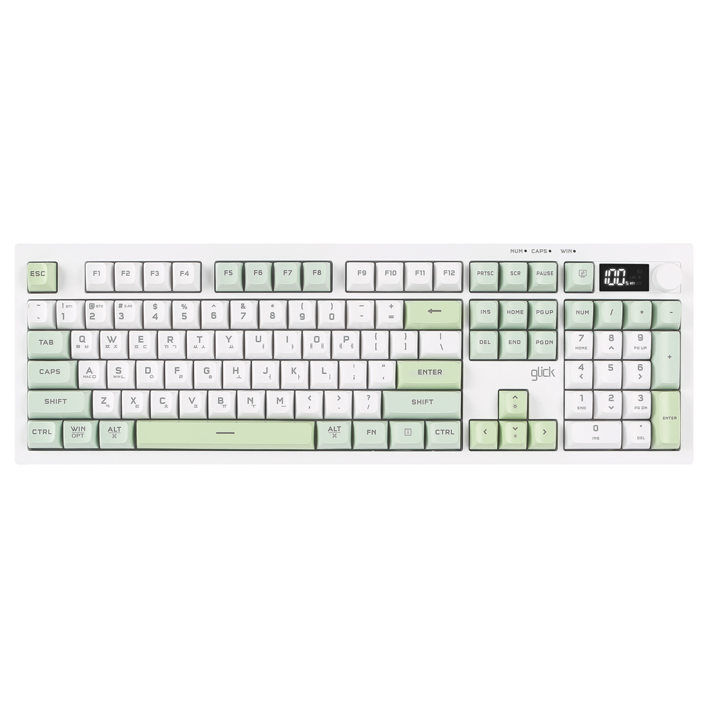 지클릭커 OFFICEPRO WK50 사일런스 M RGB 풀윤활 무소음 방수 무선 블루투스 LCD 105 (그린위치)_이미지