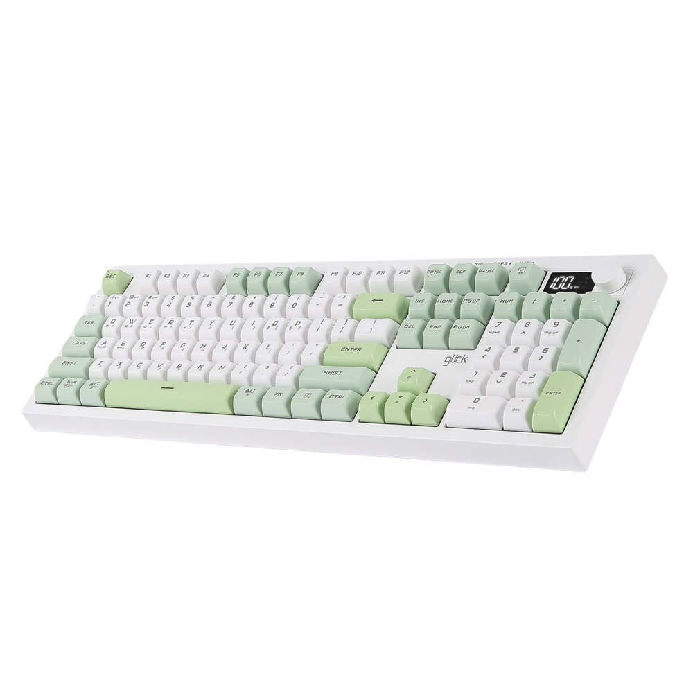 지클릭커 OFFICEPRO WK50 사일런스 M RGB 풀윤활 무소음 방수 무선 블루투스 LCD 105 (그린위치)_이미지