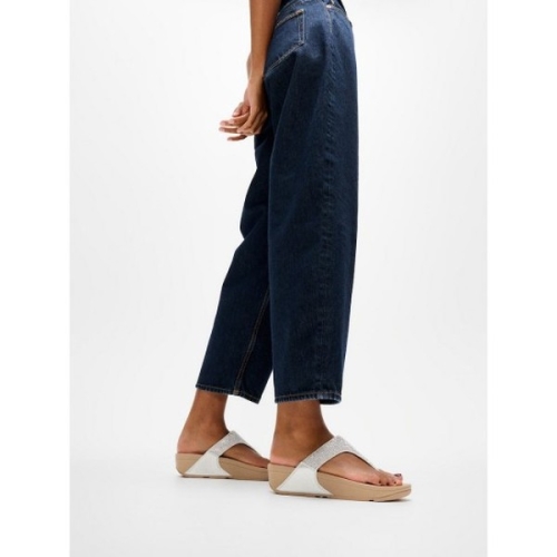 여성 루루 크리스탈 장식 토 포스트 샌들 스틸드 실버 FT64K2T152