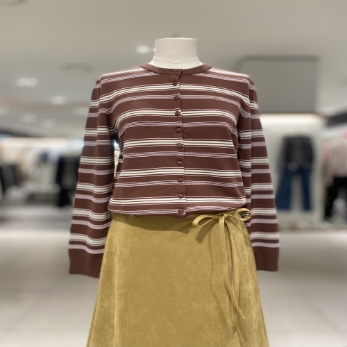 올리브데올리브 OK5AD865 멀티 스트라이프 니트가디건