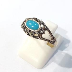 블루케이 그린터키석 합성석 반지 220608-01 12월탄생석