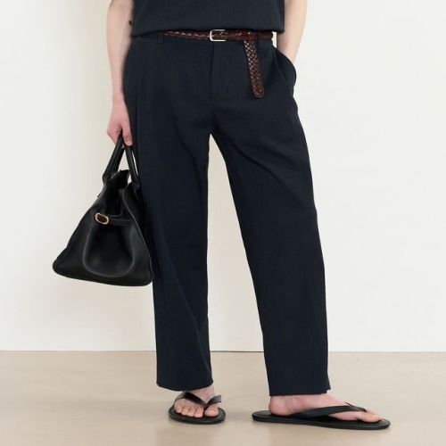 TNGT Kinoshita Seersucker Tapered Fit Pants Navy TNPA5E209N2_이미지