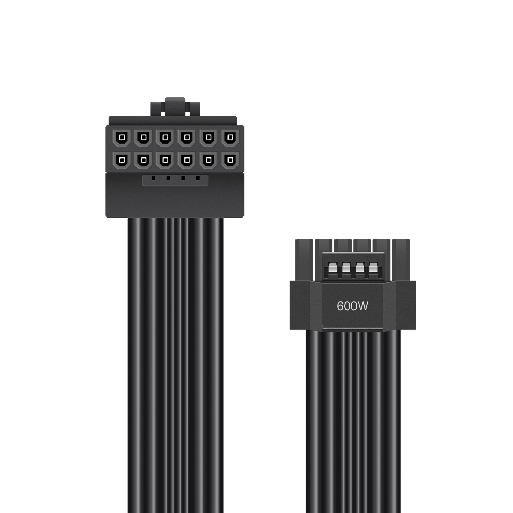 마이크로닉스 12V-2x6 STD 90도 다이렉트 케이블 (0.7m, 블랙)_이미지