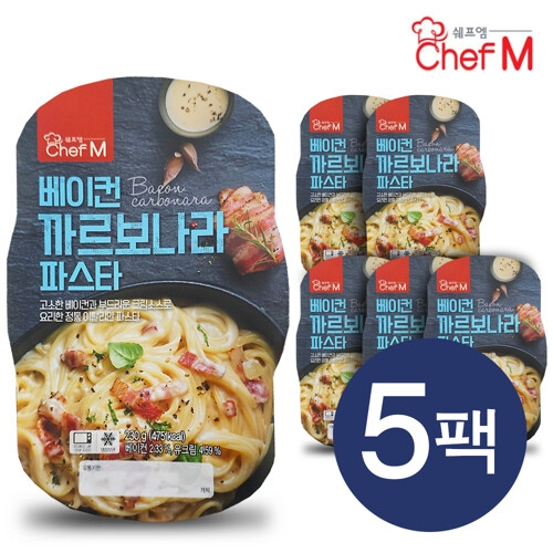 쉐프엠 베이컨 까르보나라 파스타 230g (5개)_이미지