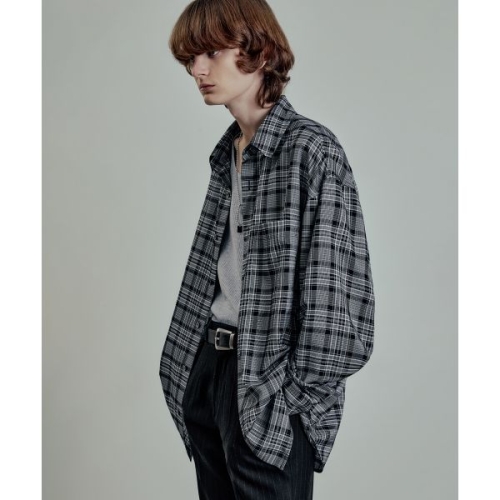 LMOOD 빅보이 체크 셔츠 블랙 LSSSH030BK 417971