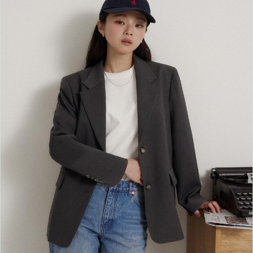 빈폴 여성 폴리 세미 오버핏 재킷 BF6211C114_이미지