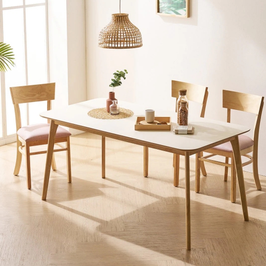 BIF보루네오 마르체 롤리 자작나무 HPM 사각 원목 식탁 1600 (의자별도)_이미지