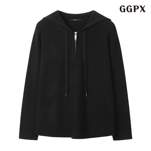 연승어패럴 GGPX 데일리 오버핏 골지 반집업 후드 긴팔 니트 GPCKT014D