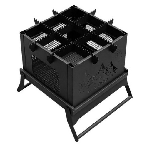 LCP-FS05 접이식 사각 감성 펀칭 불멍 캠핑 화로대