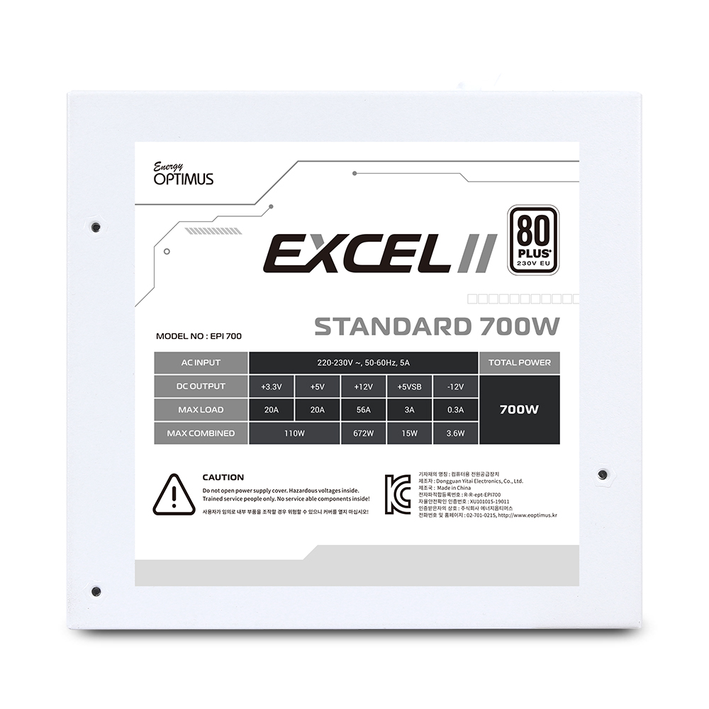 ��������Ƽ�ӽ� EXCEL II 700W 80PLUS���Ĵٵ� 230V EU ȭ��Ʈ ��ũ