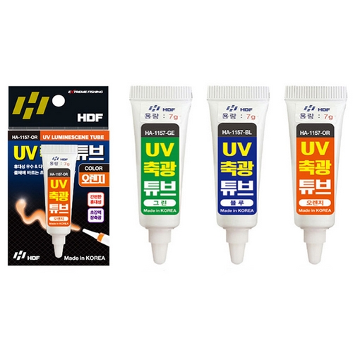 해동조구사 HDF HA-1157 UV축광튜브 7g이미지입니다. 누르면 해당 게시물로 새창이동합니다.