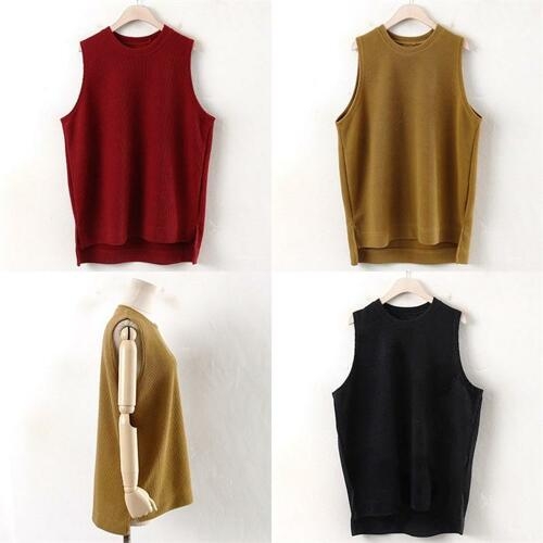 위쉬몰 WW 심플코디라운드조끼 w113H101  빅사이즈_이미지