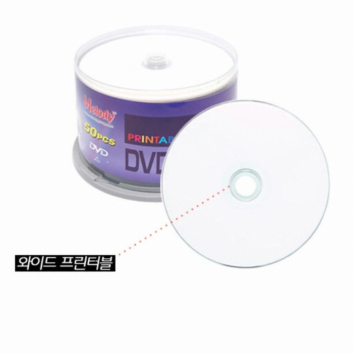 멜로디 DVD-R 4.7GB 16x 프린터블 벌크 (2 x 50장)
