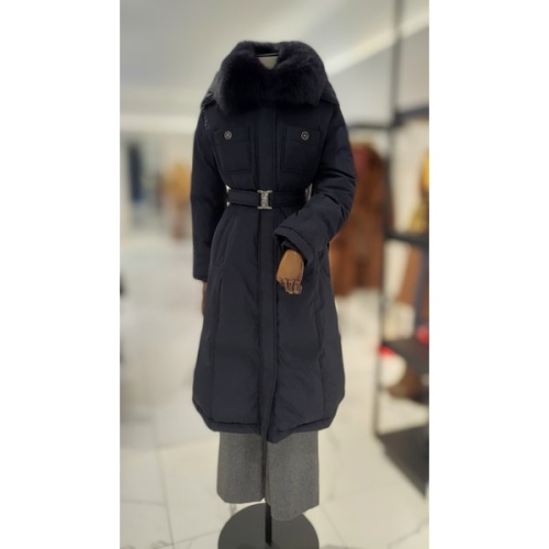 모조에스핀 폭스퍼 카라 A라인 구스 롱패딩 S254PSG407_이미지