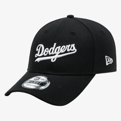 MLB 뉴에라 남녀공용 LA 다저스 스트립트 로고 볼캡 14561880 BLACK OSFM_이미지