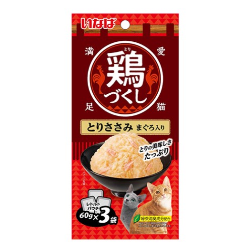 이나바 캣 챠오 치킨가득 파우치 닭가슴살&참치 QCR-91 180g (60g x 3p) (1개)