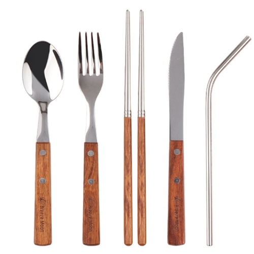스테인리스 우드 커트러리 세트
