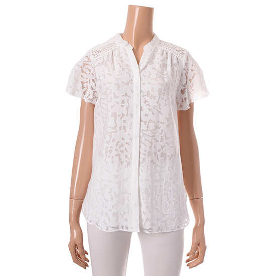 패션그룹형지 샤트렌 날개변형 반팔 블라우스 HC6MBK212