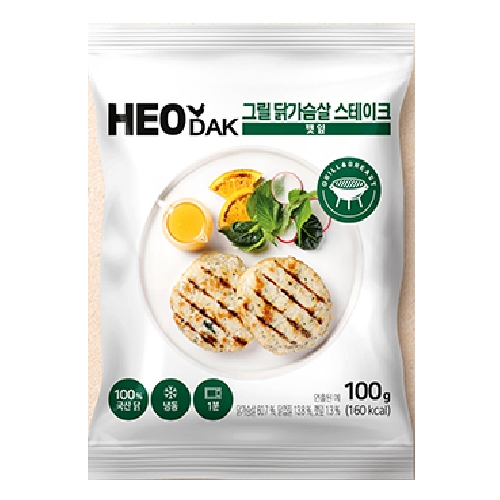 허닭 그릴 닭가슴살 스테이크 깻잎 100g (30개)
