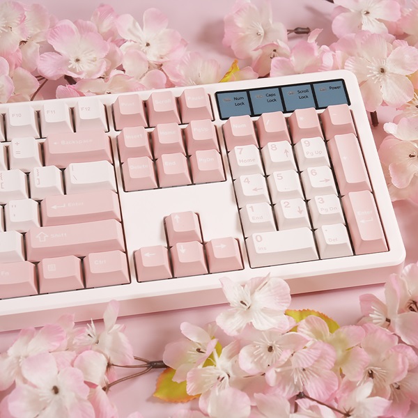 QSENN Q104 8K 풀윤활 유무선 기계식 벚꽃 (흑당라떼축)_이미지