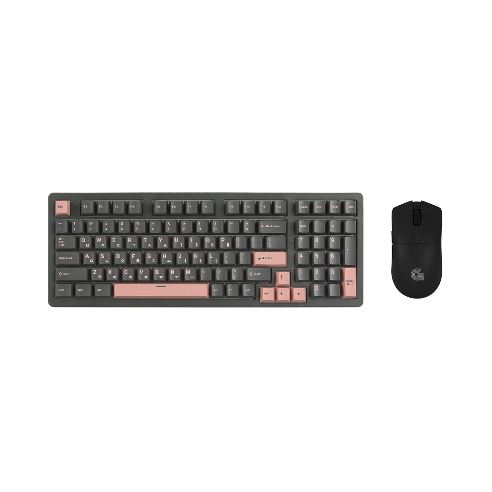 지클릭커 WMK790 유무선 기계식 키보드 마우스 세트 머큐리핑크 (제주바다, 45g)_이미지