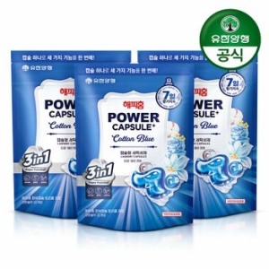 해피홈 파워캡슐 트리플 프로 코튼블루향 32개입