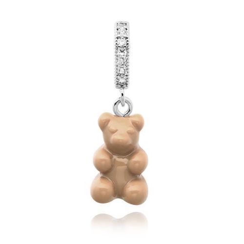 OST 크리스탈 헤이즈 크리스탈 헤이즈 여성 팔찌 N ALGIA BEAR SALT CARAMEL PAVE CONNECTOR SIL..