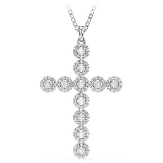 스와로브스키 Insigne Angelic 십자가 로듐 목걸이 5675573_이미지