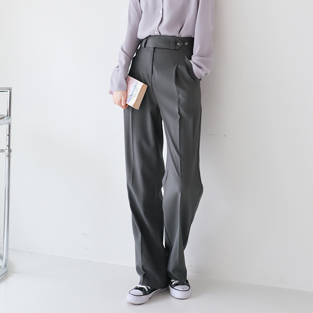 수비진 여성용 투버튼 와이드 슬랙스 SL5124-2 그레이 XL_이미지