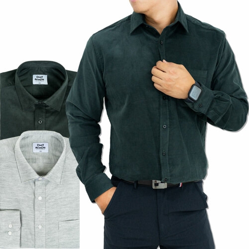 골덴 도톰한 캐쥬얼 기모긴팔와이셔츠_RFM11015_6 100 그린