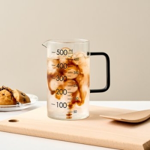 엠에이치앤코 모던하우스 듀라H 내열 유리 계량컵 500ml 블랙_이미지