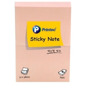 파스텔 색상 메모용 스티키노트 핑크 WFHZA5E_이미지