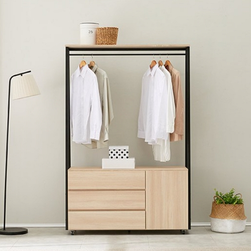 아미띠에 아델 3단 서랍 시스템 행거 (120cm)_이미지
