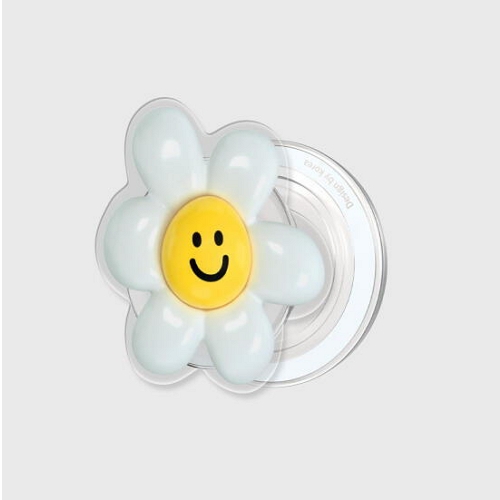 모먼트디자인 더나인몰 smile daisy 화이트 맥세이프 아크릴스마트톡