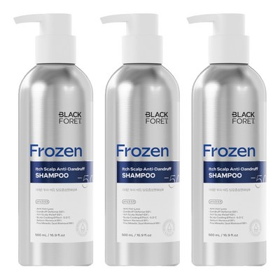 애경 블랙포레 프로즌 가려운 두피 비듬 탈모증상완화 샴푸 500ml (3개)
