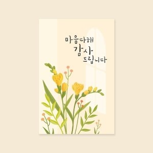 캘리엠 감사카드 JW2202 마음 다해 감사드립니다